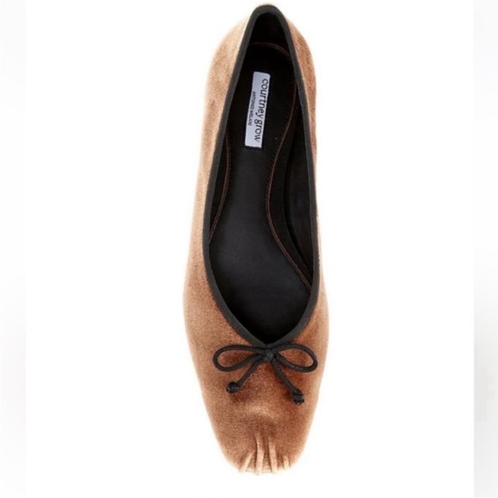 Antonio Melani X Courtney Grow James Velvet Bow Ballet Flats